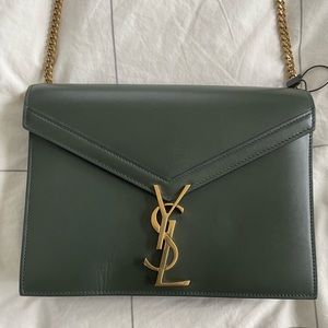 Green Cassandra Ysl-clasp Leather Cross-body Bag